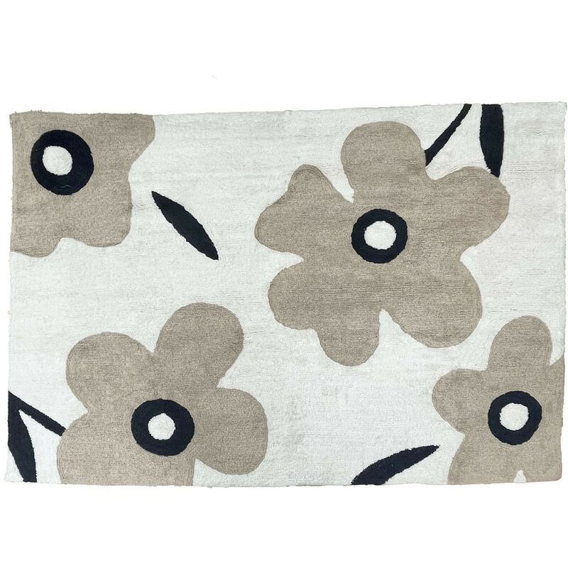 Future Home - Tapis déco floral en coton tufté 170x120cm
