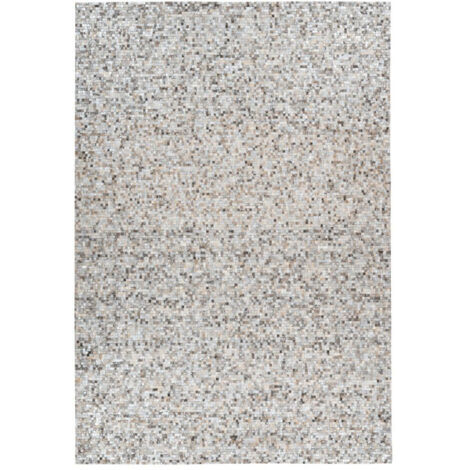 Tapis en Cuir Fait Main "Finish" Gris & Argent 80 x 150 cm