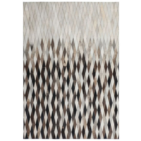 Tapis en Cuir Fait Main "Lavish" Gris 160 x 230 cm