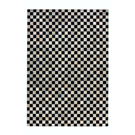 Tapis en Cuir Fait Main "Rocket" Argent & Gris 160 x 230 cm