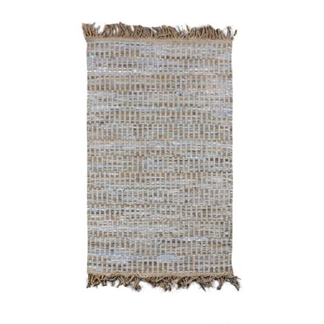 Tapis en cuir, jute et coton, ALTAY