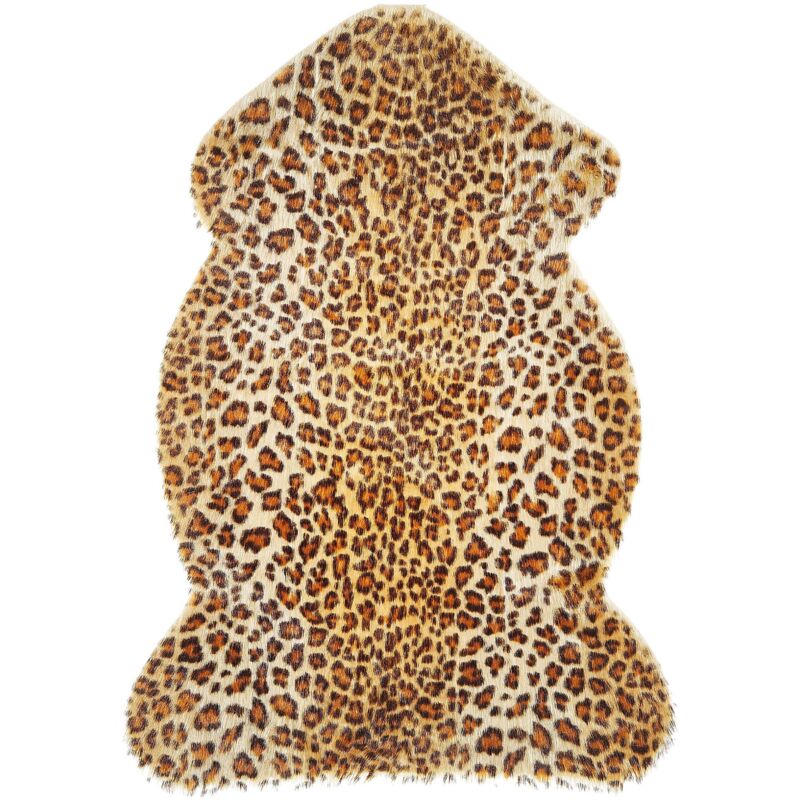 Beliani - Tapis en Fausse Fourrure Imitation Peau de Léopard 60 x 90 cm Accessoire Déco Idéal pour Chambre ou Salon Moderne Rustique et Traditionnel