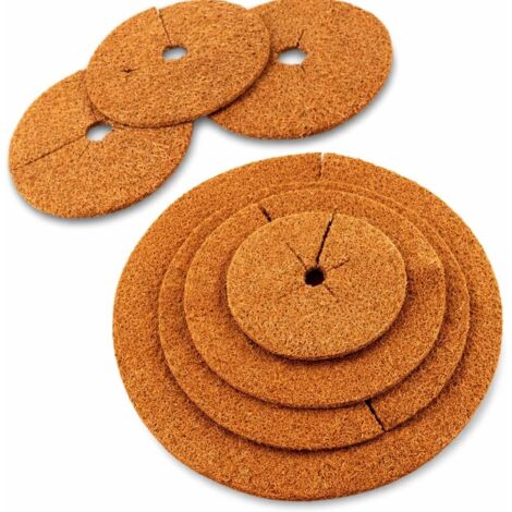 Tapis en fibre de noix de coco circulaire, uniforme en épaisseur, respirant, pour pots de fleurs, tapis anti-mauvaises herbes et paillage en fibre de noix de coco