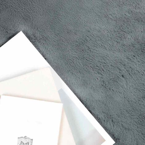 Tapis en Fourrure Synthétique de Lapin Anthracite 240 x 240 cm CFW19880