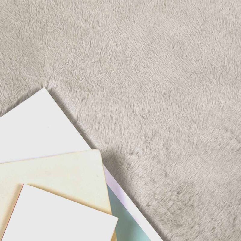 Tapis en Fourrure Synthétique de Lapin Beige 120 x 120 cm CFW73724