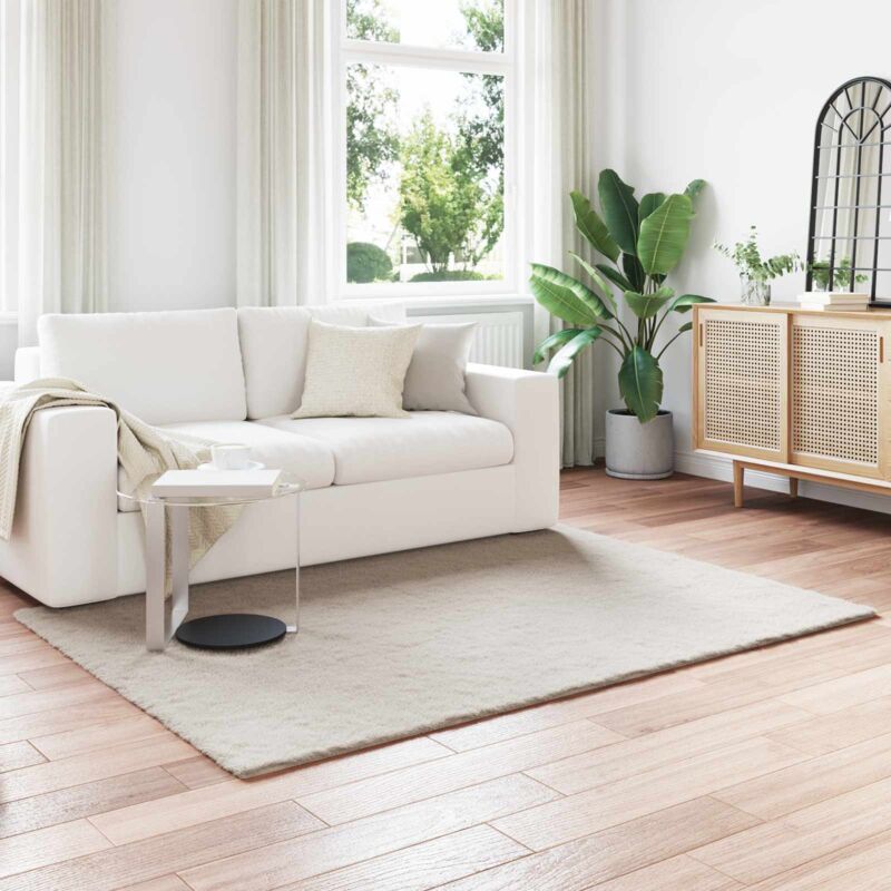 Tapis antidérapant en fausse de lapin Olite Beige 140 x 200 cm