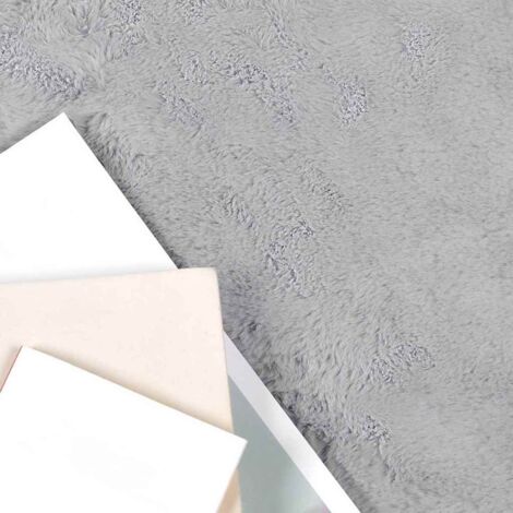 Tapis en Fourrure Synthétique de Lapin Gris 240 x 240 cm CFW77914