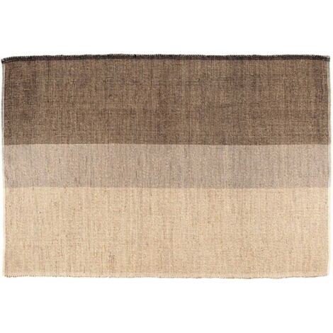Tapis en jonc de mer et coton carbone Karan