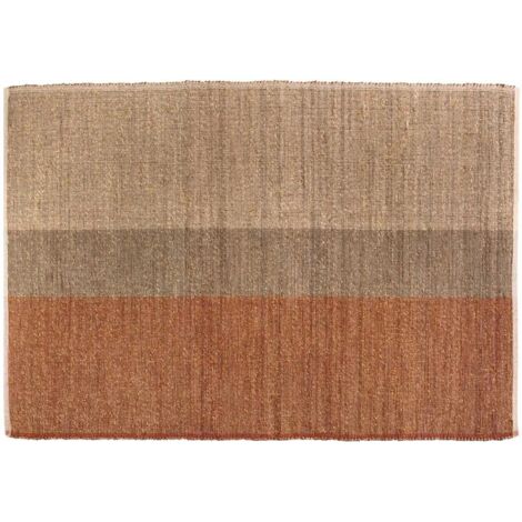 Tapis en jonc de mer et coton  terracotta Karan 120 x 170 cm