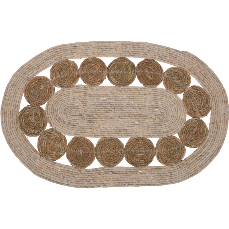 Tapis en jute, 80 x 50 cm, ovale