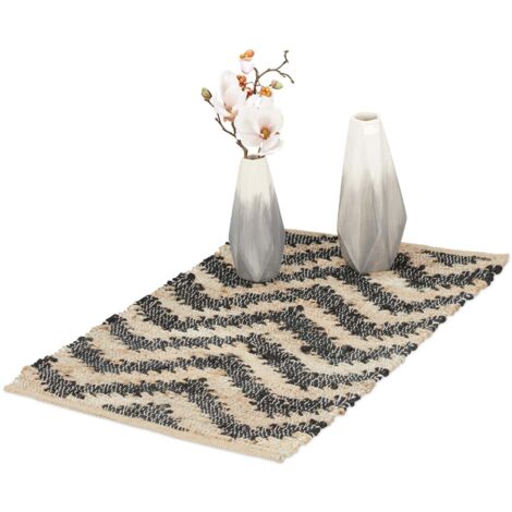 Tapis en jute a motifs 50 x 80 cm