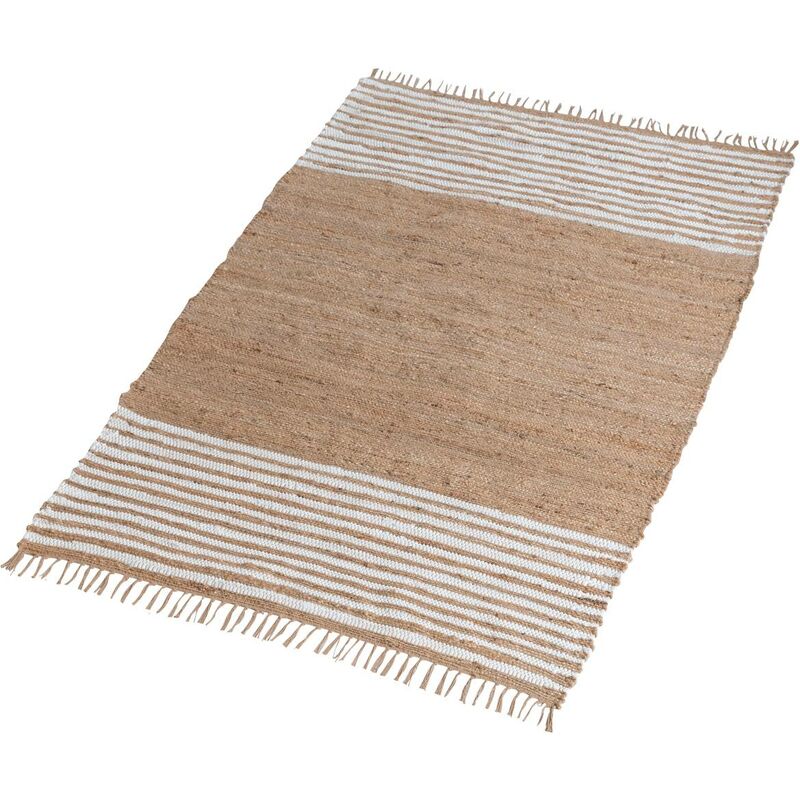 Made In Meubles - Tapis en jute et coton Lali