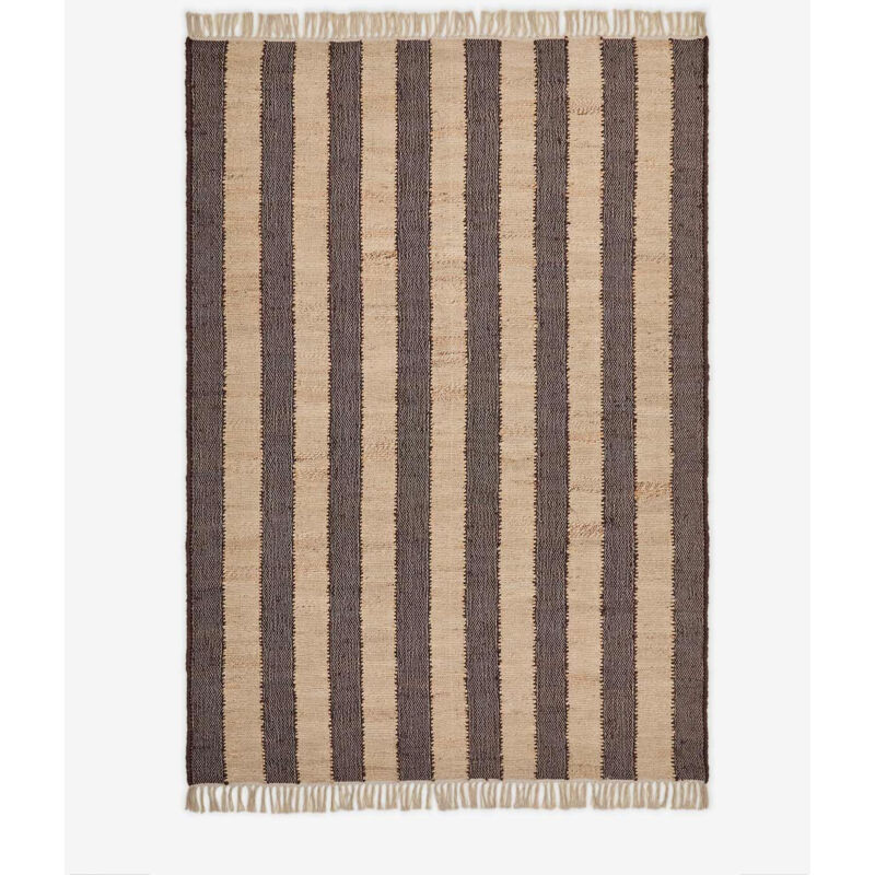 Sklum - Tapis en jute et coton Serilda Brun Café 230x160 cm