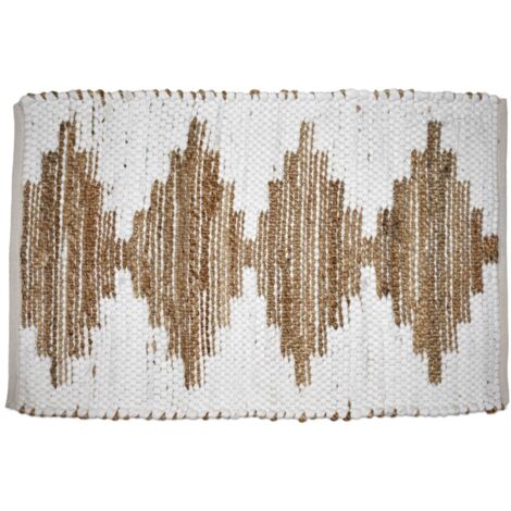 Tapis en jute et coton, style naturel pour l'entrée