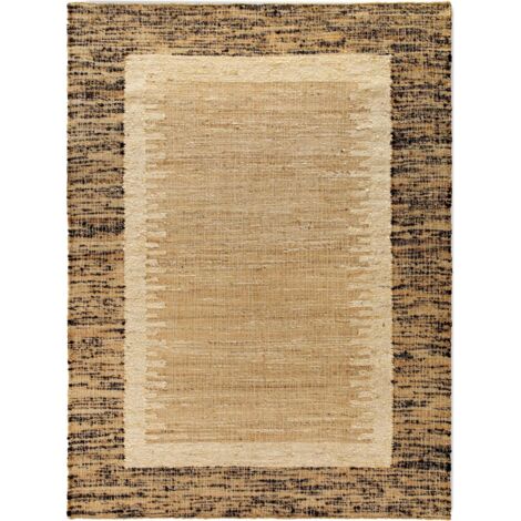 Tapis en jute laine et coton marron pour intérieur chaleureux - Marron beige naturel