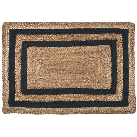 Tapis en jute modèle berry 60 x 90 cm carbone