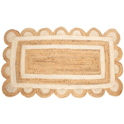 Tapis en Jute Naturel pour Entrée et Salon - 70x120cm - Design Élégant et Durable