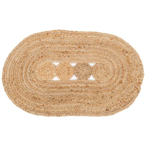 Tapis en Jute Naturel pour Salle de Bain et Cuisine - 55x85cm - Décoration Ecologique et Durable