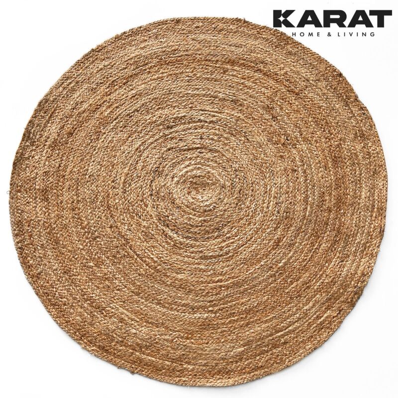 Floordirekt - Tapis de jute Surat Rond Tissé à la main En fibres naturelles 120 x 120 cm