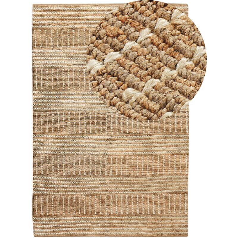 Beliani - Tapis en Jute Tressé Beige 200 x 300 cm Fait Main Style Rustique et Boho Kamberli