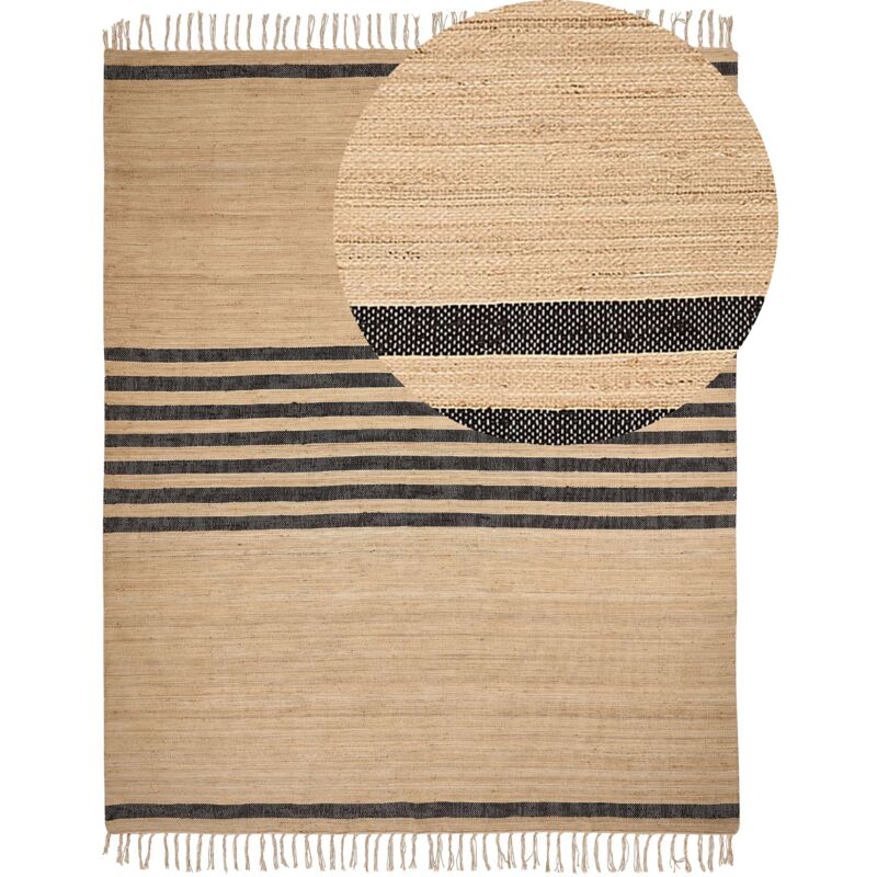 Beliani - Tapis en Jute Tressé Naturel Beige 300 x 400 cm Motif à Rayures Style Boho Ericek