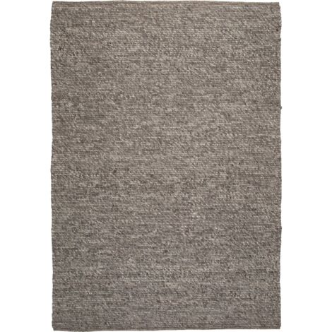 Tapis en laine argenté tissé main réversible - Gris argent chiné chaleureux