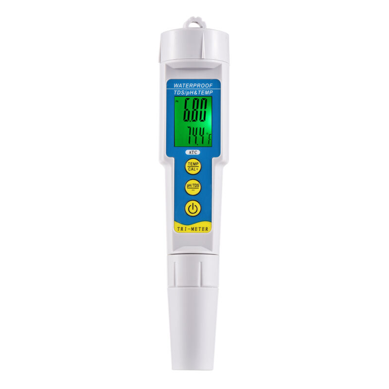 Ayyqh - Mini testeur de qualité de l'eau professionnel 3 en 1, moniteur de qualité de l'eau multiparamètres, pH et tds, acidomètre, appareil