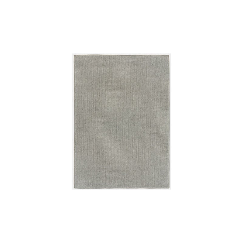 Décoweb - Tapis en laine et polyester - Tricot - Gris clair - 80 x 150 cm