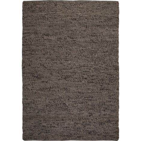 Tapis en laine graphit tissé main réversible - 200 x 140 cm