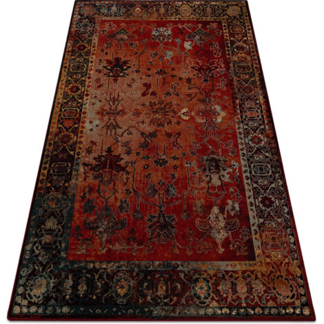 Tapis en laine POLONIA BODRUM Ornement, cadre rubis red 200x300 cm