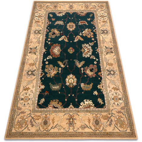 Tapis en laine POLONIA Loare Cadre émeraude green 170x235 cm