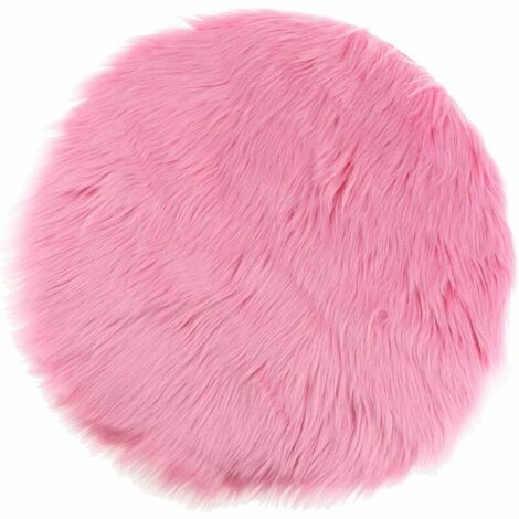Tapis en laine tapis en peluche adapté au balcon du canapé de chevet (rose rouge diamètre 30cm)