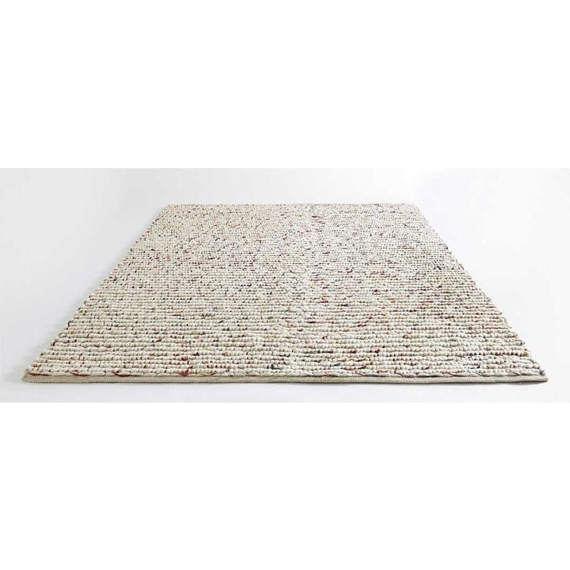 Tapis en Laine Tissé main Ecru 140x200 cm