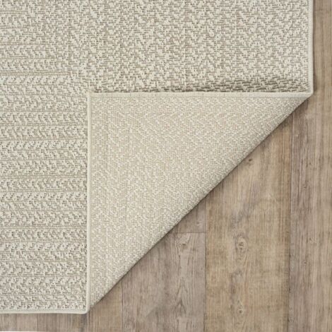 Tapis en lin d'intérieur et d'extérieur, résistant aux intempéries, couleur crème, 200 x 290 cm