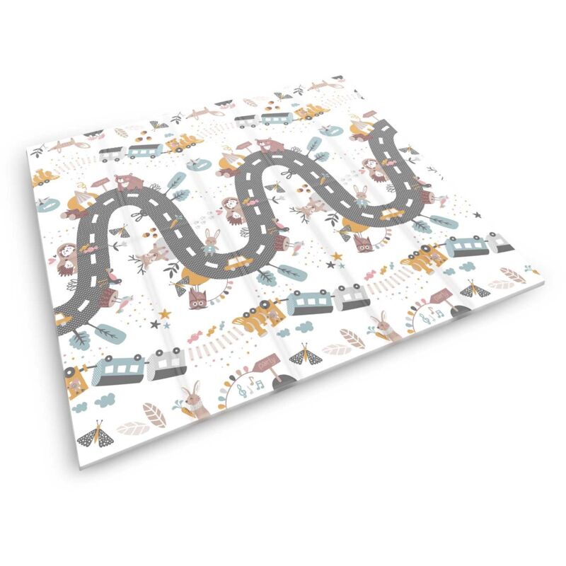 Tapis en mousse pliable 200 x 180 x 1 cm Nukido NK-340 train au sol