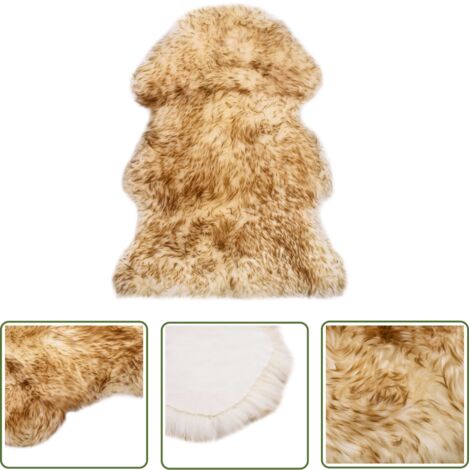 Tapis en peau de mouton 60 x 90 cm Mélange de marron DEC024006