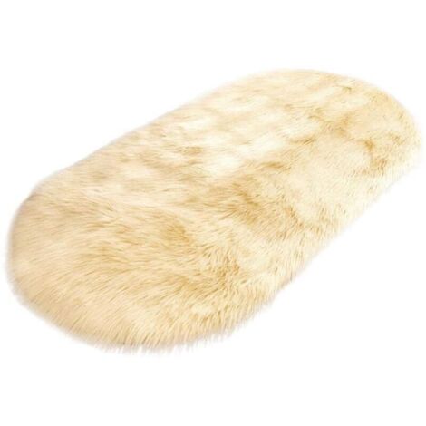 Tapis en peau de mouton agneau fausse fourrure tapis déco aspect poil long doux imitation laine