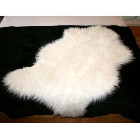 Tapis - En peau de mouton synthétique -Blanc - 110 x 70 cm