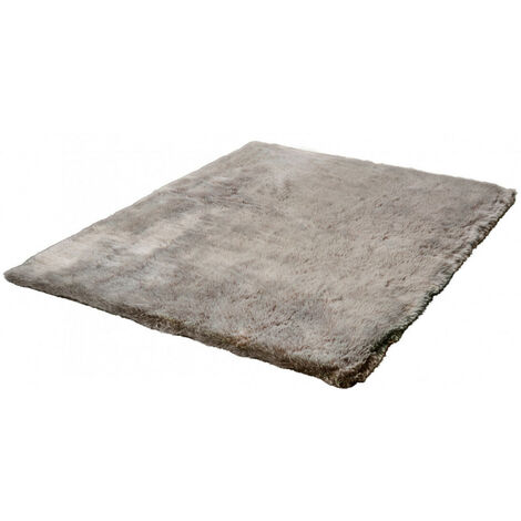 Tapis en peau de mouton synthétique shaggy Berenike Taupe 120x170 - Taupe