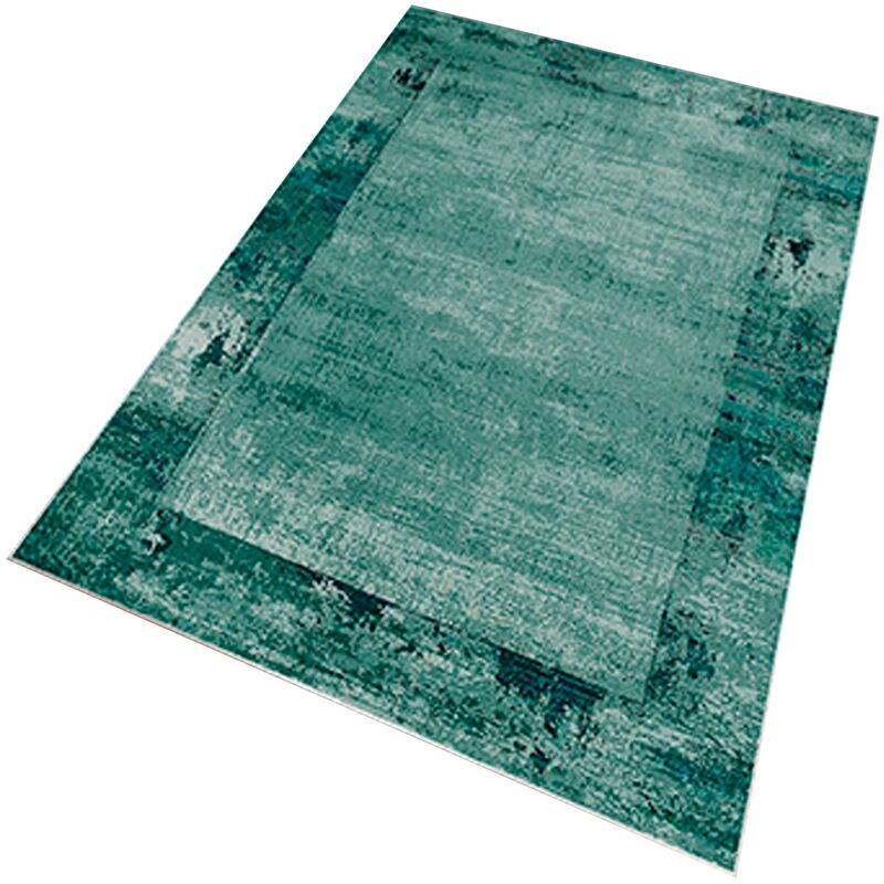 WellHome Tapis salon en polyester Design Eau Coloré Vert - 120x180cm
