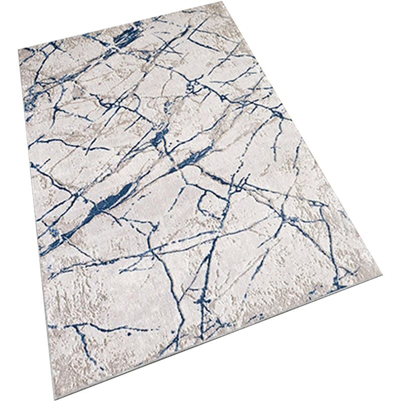 WellHome Tapis imprimé polyester 140 x 220 cm modèle Marbre multicolore