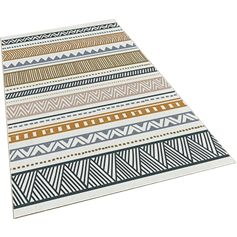 WellHome Tapis imprimé polyester 80 x 150 cm modèle Navajo multicolore