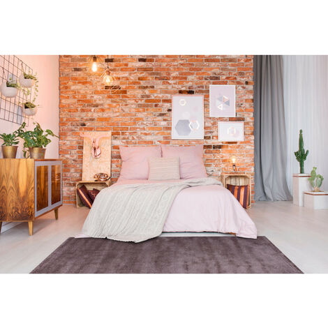 Tapis en polypropylène doux uni Oslo Pourpre 120x170 - Pourpre