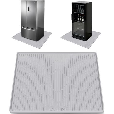 Tapis en Silicone Extra Large avec Bords Relevés 0,5", Tapis de Protection Sol Étanche pour Frigo, Machine à Laver, Sèche-linge, Cave à Vin, Machine à Café (27'' x 27'')