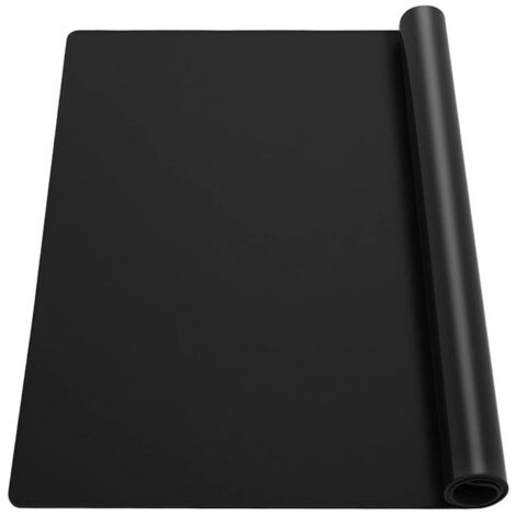 Tapis en Silicone Très Grand 60x40cm,1.5mm Antidérapant Tapis de Table Silicone - Résistant à la chaleur - Pour le bricolage, la peinture, la résine, la couture (60X40cm, Noir)
