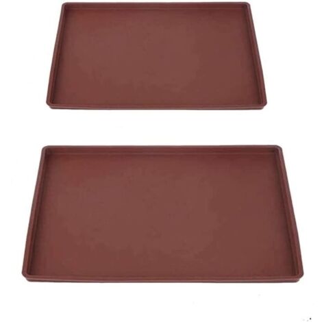 Tapis en silicone,Tapis De Cuisson En Silicone 2Pcs Plaque A Génoise Silicone Patisserie Tapis Cuisson Plaque Cuisson Silicone,Café
