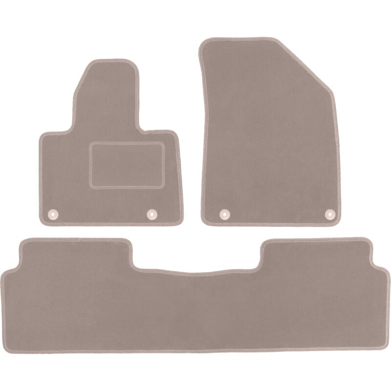 Tapis en velours beige pour : Citroën C5 III X7 liftback, berline, break, tourer (2008-2017)