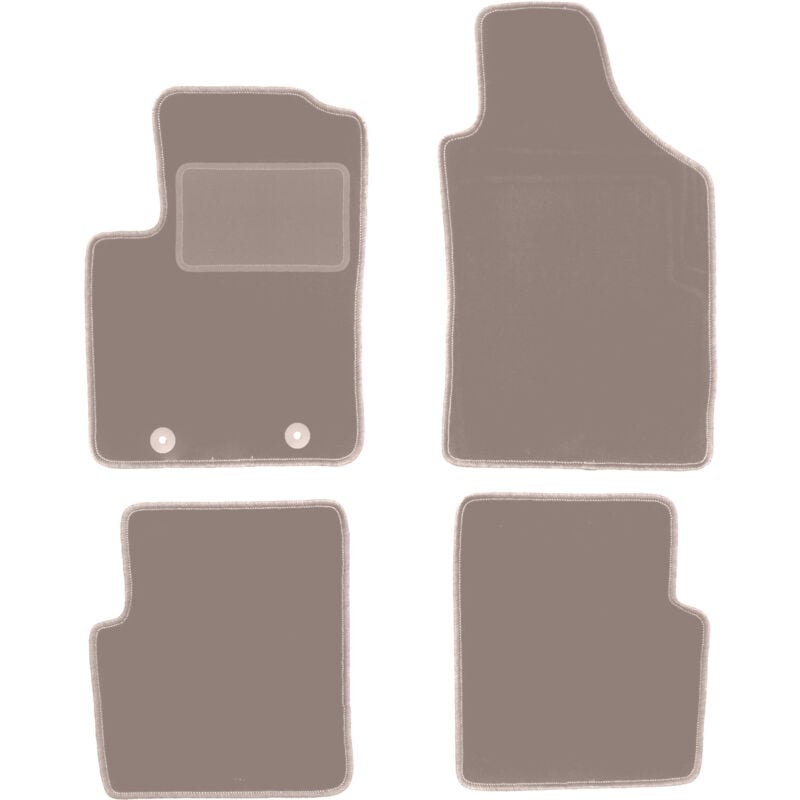 Tapis en velours beige pour : Fiat 500 cabriolet, berline (2007-2013)