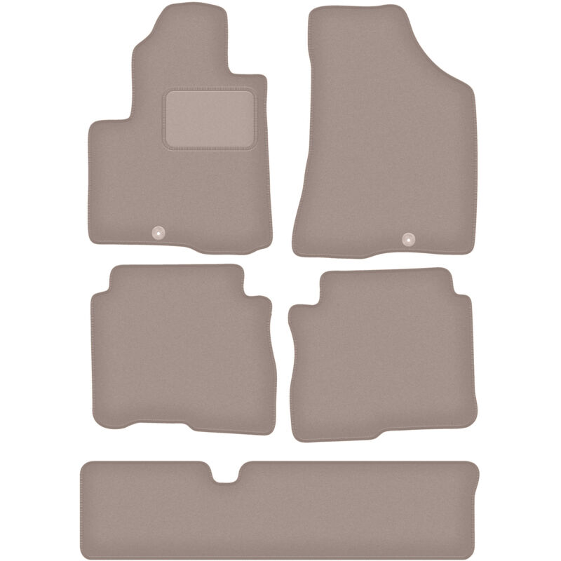 Tapis en velours beige pour Hyundai SantaFe II 7 places (2006-2012)