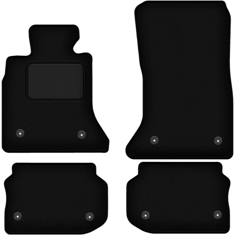 Tapis en velours noir pour : BMW 5 F10 berline (VELCRO) (2010-2013)